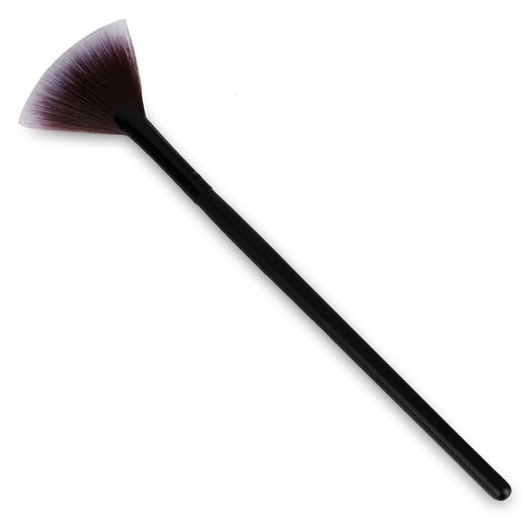 Slim Fan Shape Makeup Powder Concealer Blending Finishing Highlighter Brush - BROWN 