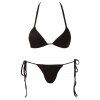 Sexy Halter Low Waist Lace-Up Women Two Piece Swimwear - d'or L