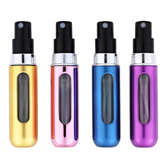 4pcs Portable Aluminum High-grade Metal Cosmetics Travel Perfume Bottle Set - multicolore 