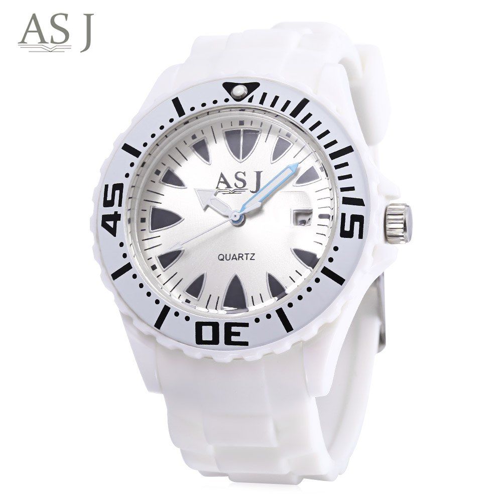 

ASJ B105 Children Quartz Watch Luminous Calendar Silicone Band Wristwatch, White