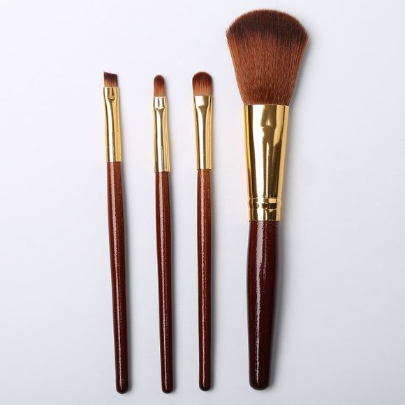 4pcs Makeup Cosmetics Liquid Foundation Blending Brush Set - Brun Légère 