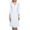 Bretelles Collier 3/4 Sleeve Women Robe blanche - Blanc L
