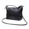 Guapabien Ladies Old Classical Solid Color Zipper Multi Functional Shoulder Cross Body Bag - BLACK 