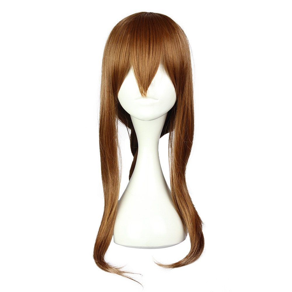 

Women Long Natural Wavy Brown Maroon Wigs with Bangs Braid Cosplay for Collection Electric Modeling