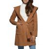 Trendy Hooded Front Pocket Pure Color Women Coat - CAMEL L