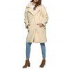 Stylish Turn Down Collar Pure Color Women Coat - Blanc Cassé XL