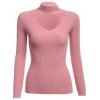 Trendy Cloth Necklace V-neck Long Sleeve Color Women Woolen Sweater - Rose clair ONE SIZE(FIT SIZE XS TO M)