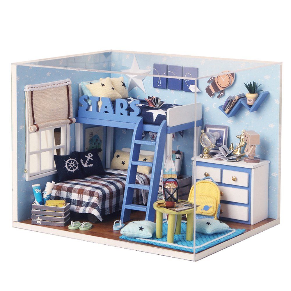 

CUTEROOM H - 005 DIY Wooden Doll House Furniture Handcraft Miniature Box Kit - Star Tale, Colormix