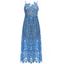Lace Crochet Slip Evening Bridal Shower Dress - AZURE XL