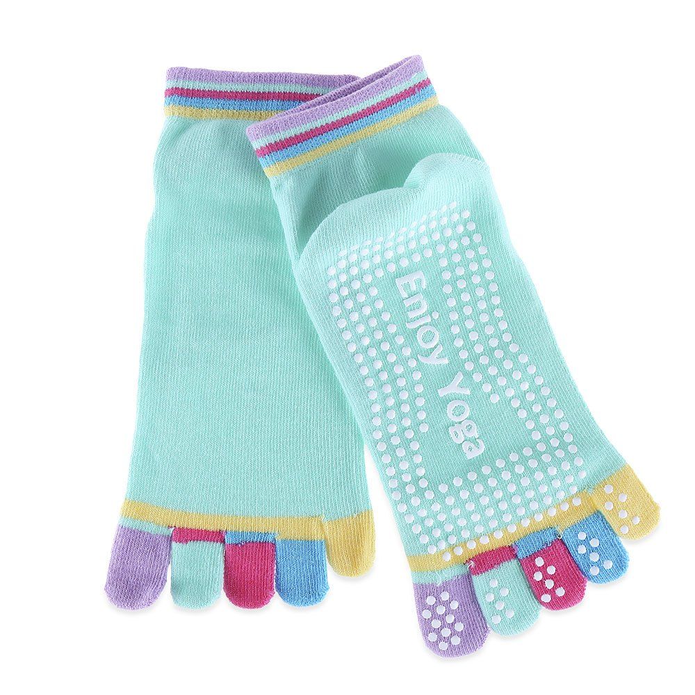 

Yoga Socks Non-slip Skid with Full Toe Grips, Light green