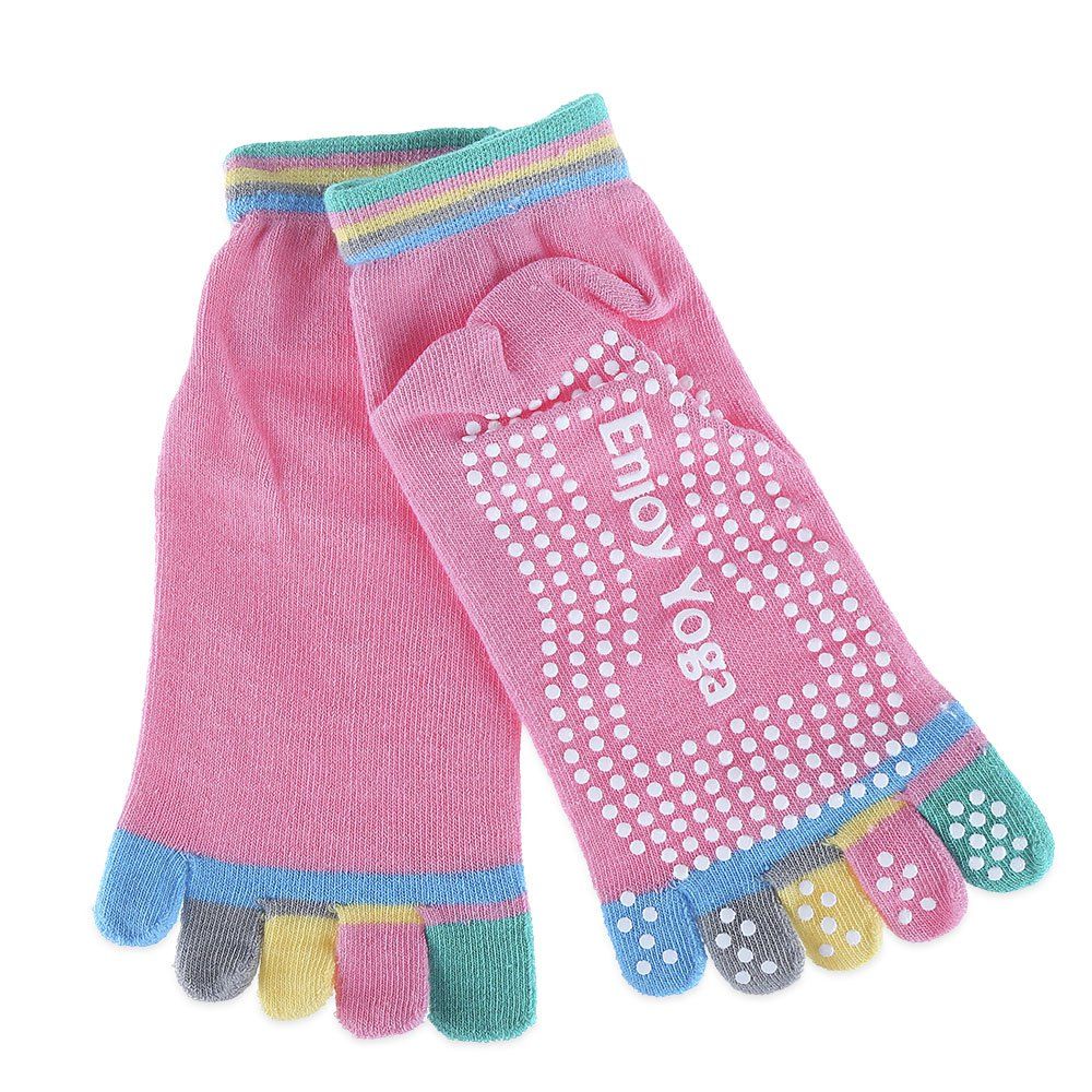 

Yoga Socks Non-slip Skid with Full Toe Grips, Light pink