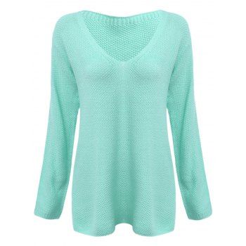 [41% OFF] 2022 Fashion V-neck Long Sleeve Knitted Color Loose Women ...