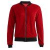 Fashion Solid Slim Jacket Velour Long Sleeves Short Coat - Rouge XL