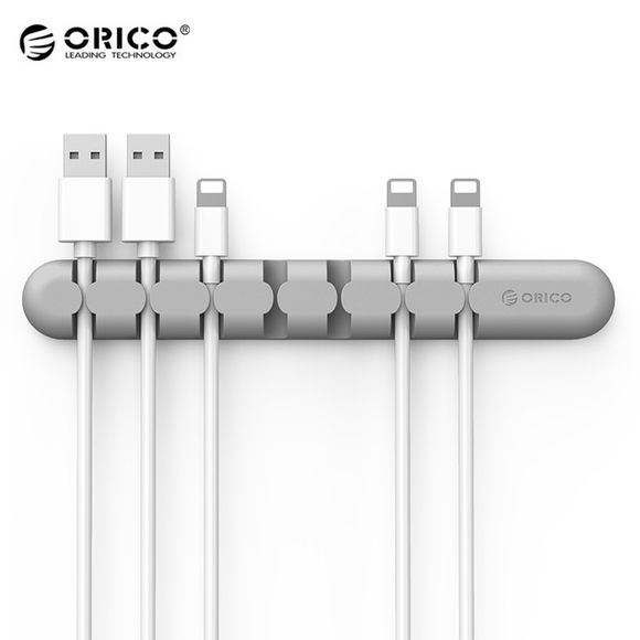 ORICO CBS7 Desktop Cable Storage Management Silicon Charger Wire Organizer Holder Clip - GRAY 