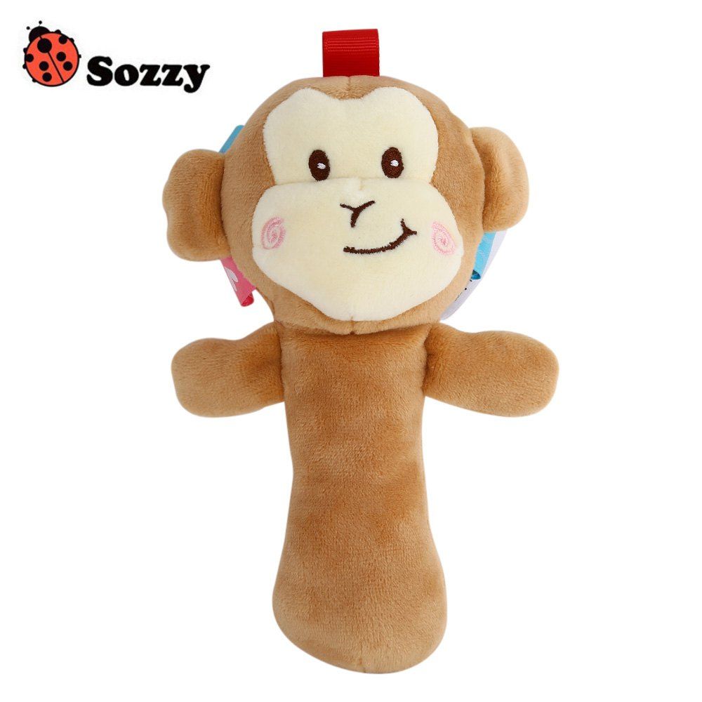 

Sozzy Cartoon Plush Baby Handbell Toy, Colormix