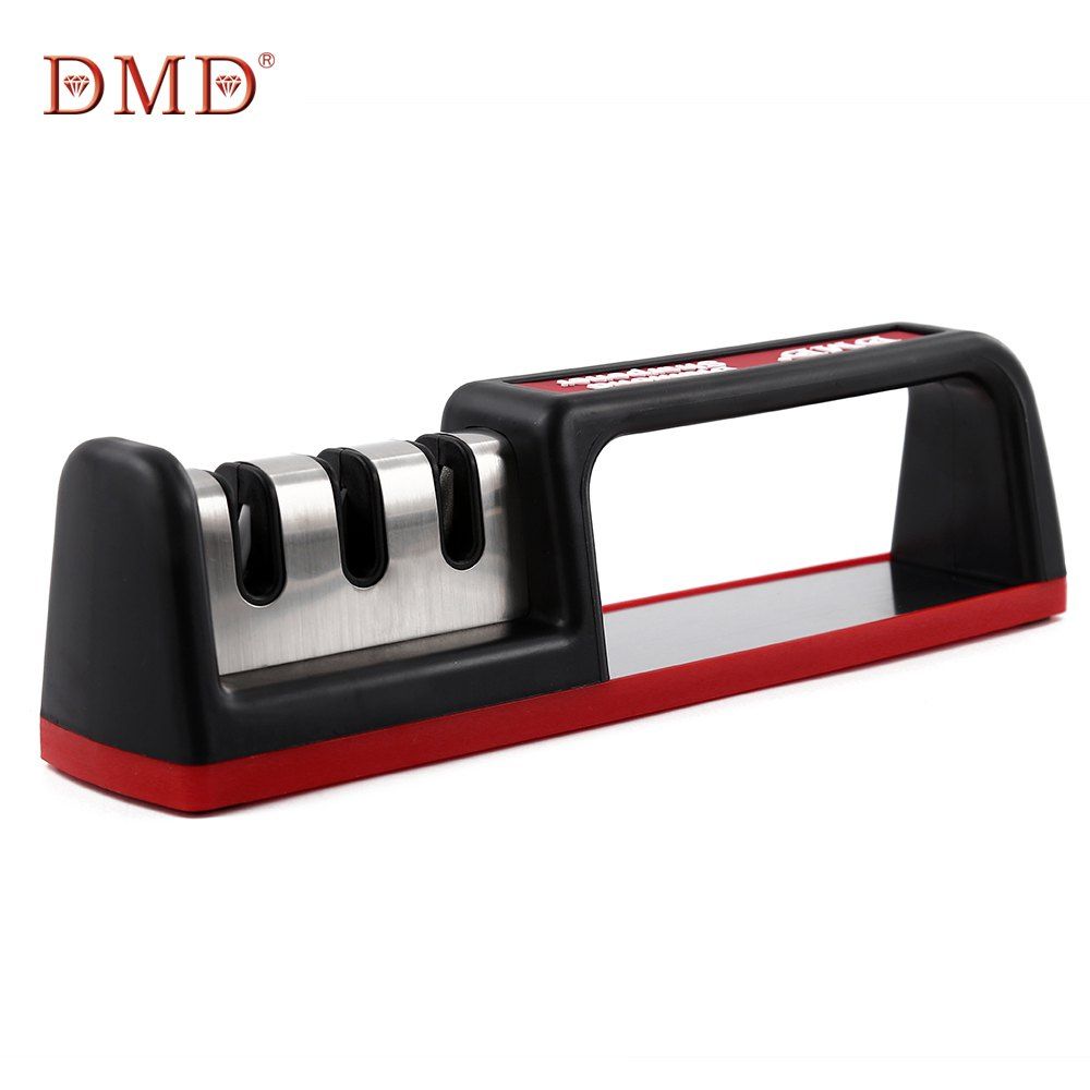 

DMD Three-stage Diamond Tungsten Steel Ceramic Kitchen Knife Sharpener, Red
