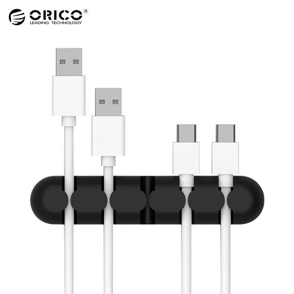 ORICO Clip de Support d'Organisateur de Câble de Chargeur en Silicone de Bureau - Noir 