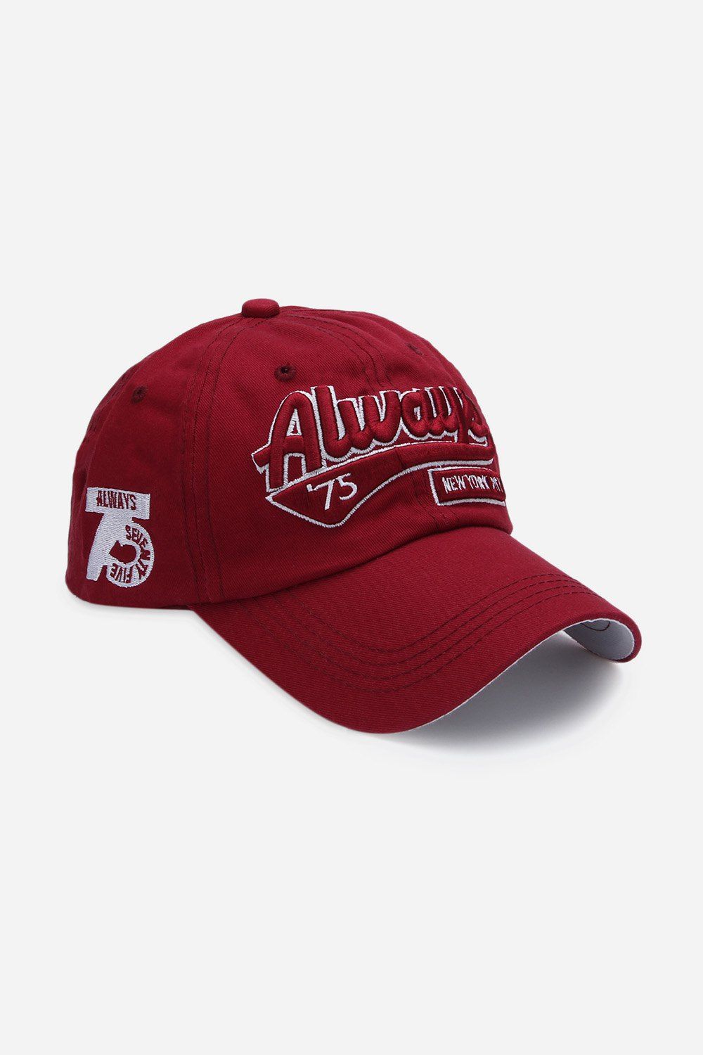 

Casual Letter Print Hip-hop Sun Protection Baseball Hat for Unisex, Wine red