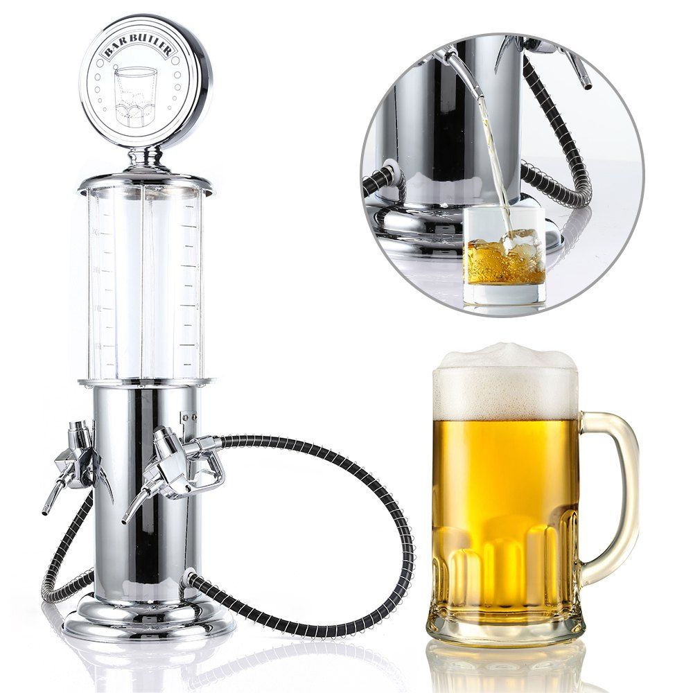 

Transparent Layer Design Double Gun Beer Dispenser Machine Liquor Pump Drinking Vessels, Clear white