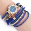 FULAIDA Montre-Bracelet Quartz Femme Strass à Glands Décoratifs à Bracelet en Cuir - Bleu 