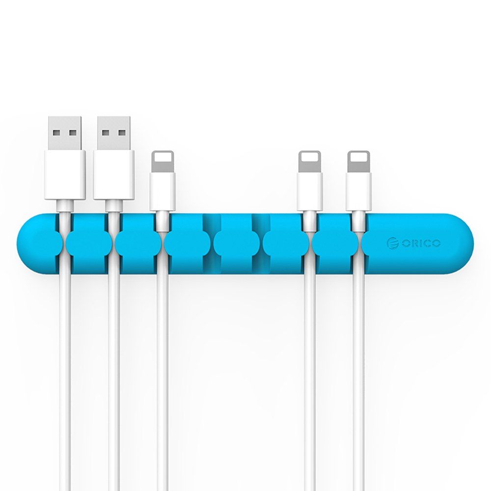 

ORICO CBS7 Desktop Cable Storage Management Silicon Charger Wire Organizer Holder Clip, Blue