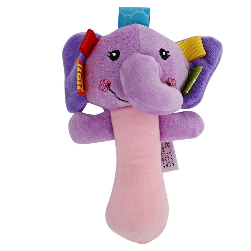 

Sozzy Cartoon Plush Baby Handbell Toy, Colormix