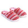 Pantoufles de maison antidérapantes tricotées en coton cachemire pour dames - Rouge et Rose ONE SIZE(35-40)