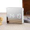 TS - S70 Multifunctional Noiseless LED Mirror Clock Display Time / Temperature - WHITE SQUARE