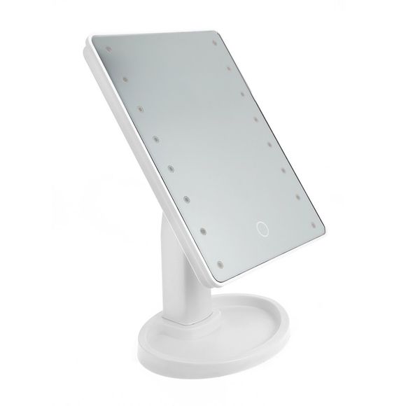 Miroir de Maquillage à Grand Ecran Tactile LED Rotation de 360 Degrés - Blanc 16 LED LIGHTS
