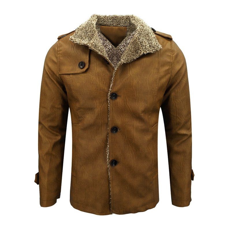 

Men'S Wear in Autumn and Winter and Fur Coats of Men'S Fashion and Leisure, Brown