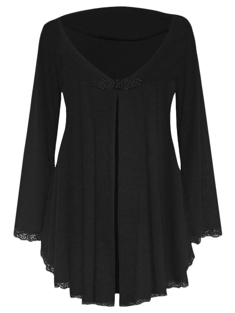 black long sleeve lace up
