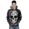 Sweat-shirt à capuche imprimé 3D Skull - Noir 2XL