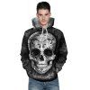 Sweat-shirt à capuche imprimé 3D Skull - Noir L