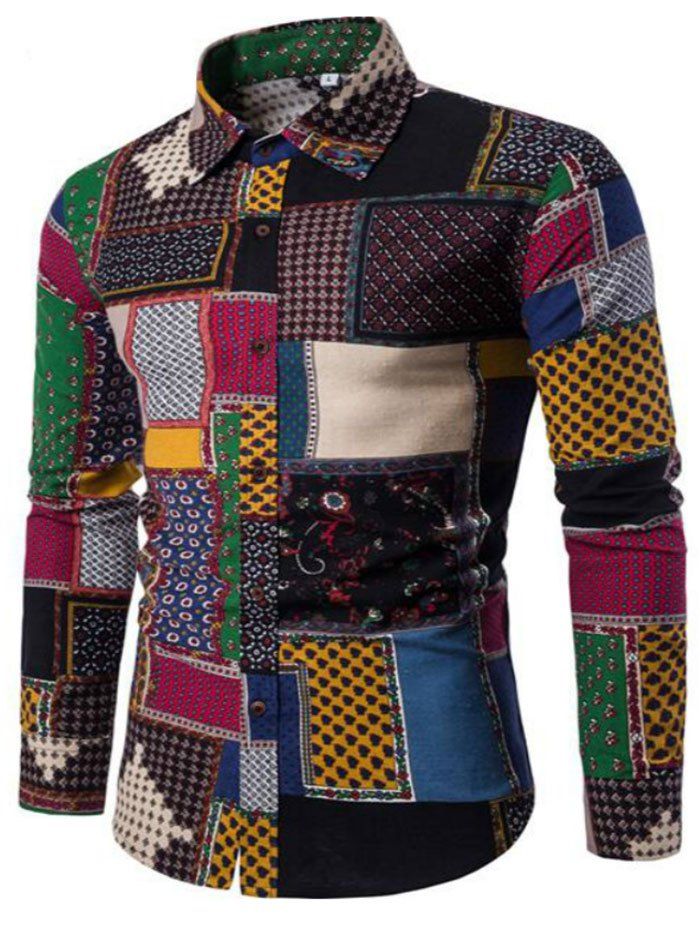

New Spring Fashion Personality Colorful Men's Long Sleeve Shirt, Black