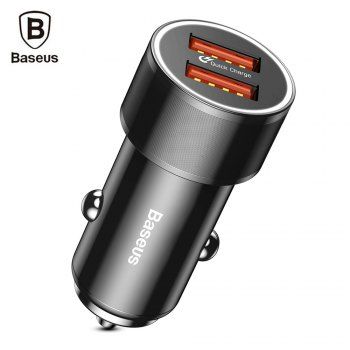  Baseus BSC - C15K Small Screw Dual USB QC3.0 Quick Car Charger 36W Aluminum Alloy 