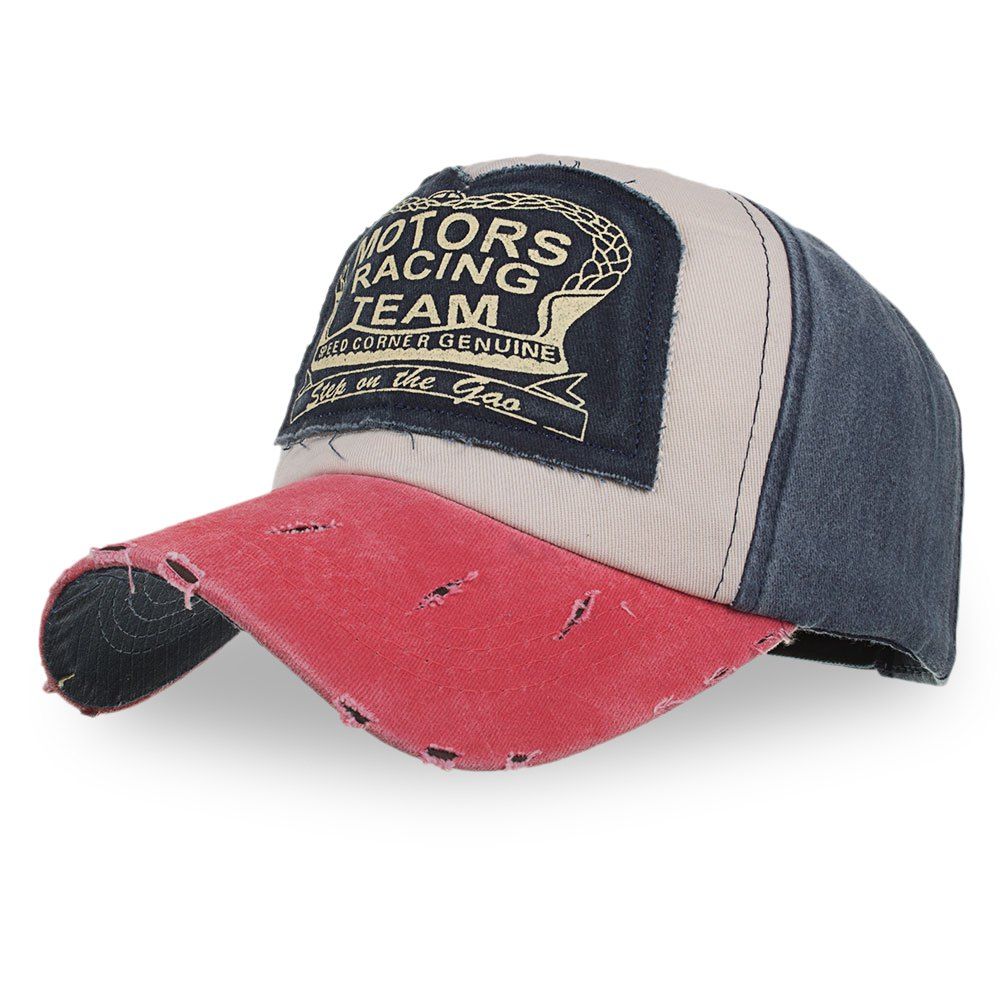 

Color Blocking Spliced Design Baseball Cap Letter Print Sport Pop Style, Blue