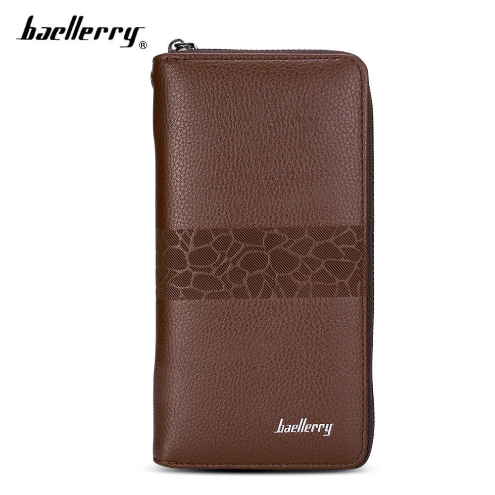 

Baellerry PU Leather Men Wallet Coin Pocket Vintage Long Male Money Card Holder, Coffee