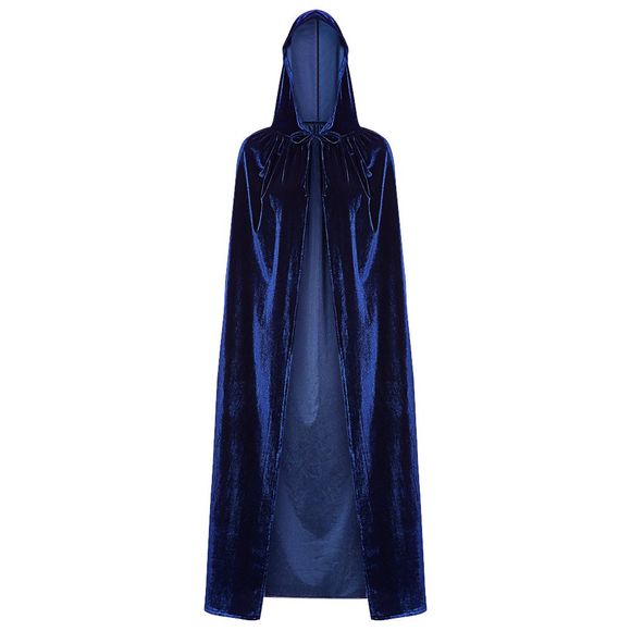 Cape à capuchon Cape d'Halloween Costume couleur unie Cape velours - Bleu Foncé Toile de Jean ONE SIZE(FIT SIZE XS TO M)