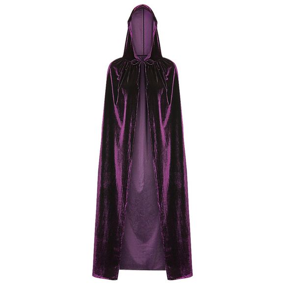 Cape à capuchon Cape d'Halloween Costume couleur unie Cape velours - Violet Prune ONE SIZE(FIT SIZE XS TO M)
