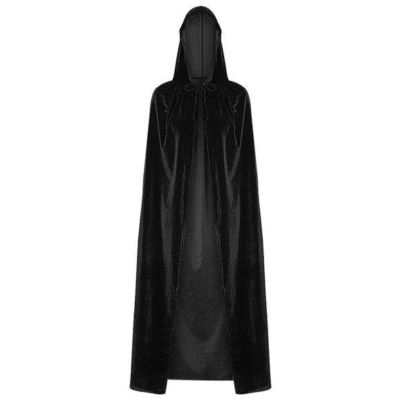 Cape à capuchon Cape d'Halloween Costume couleur unie Cape velours - Noir ONE SIZE(FIT SIZE XS TO M)