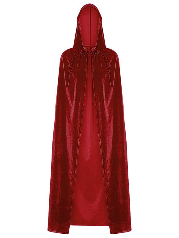 Cape à capuchon Cape d'Halloween Costume couleur unie Cape velours - Piment ONE SIZE(FIT SIZE XS TO M)