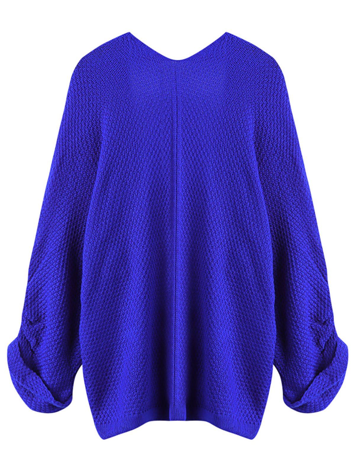 

Collarless Long Sleeve Solid Women Open Front Cardigan, Cobalt blue