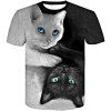 T-shirt graphique à manches courtes pour hommes impression 3D Cat Lovers - Nuage Gris 3XL