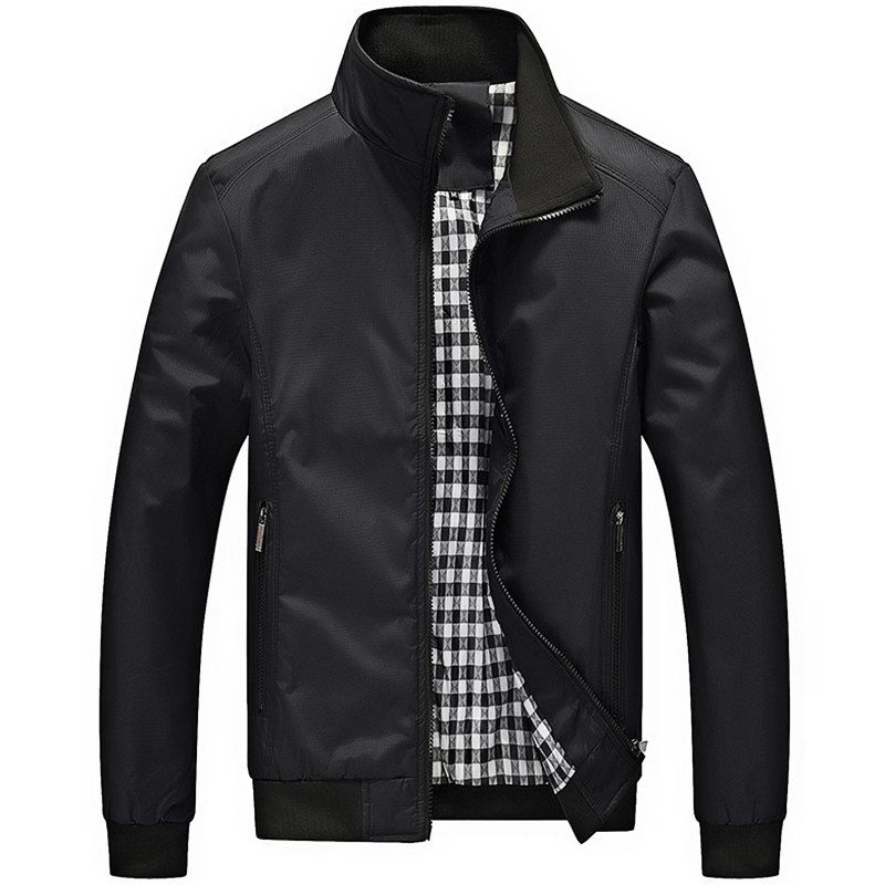 

Men's Thin Fall Fashion Jacket, Black