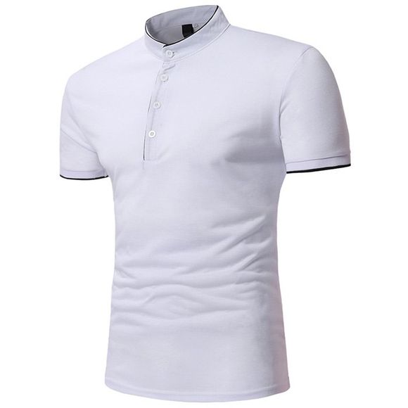 2018 T-shirt slim à manches courtes pour hommes - Blanc M
