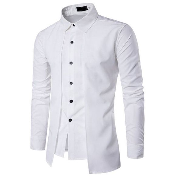Chemises à manches longues à la mode personnalisées à deux portes - Blanc XL
