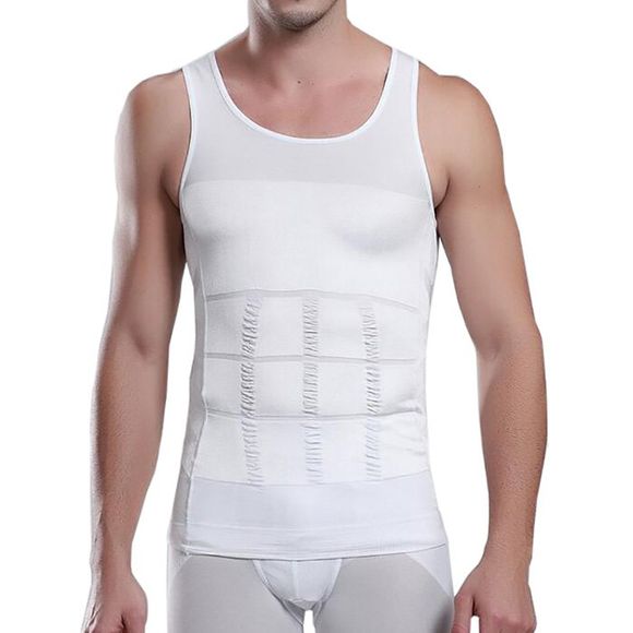 Body Shaper Minceur pour hommes Tummy Waist Vest - Blanc M