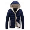 Manteau à Capuche de Matelassé Epaissie à Manches Longues à Zip Confortable - Bleu profond L