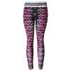Stripes Weave Print High Waist Women Tights Pants Leggings for Yoga Running - Rose M
