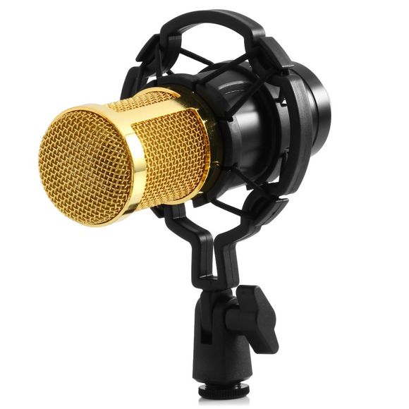BM - 800 Microphone d'Enregistrement Sonore à Condensateur avec Support Antichoc pour Radiodiffusion - Noir 